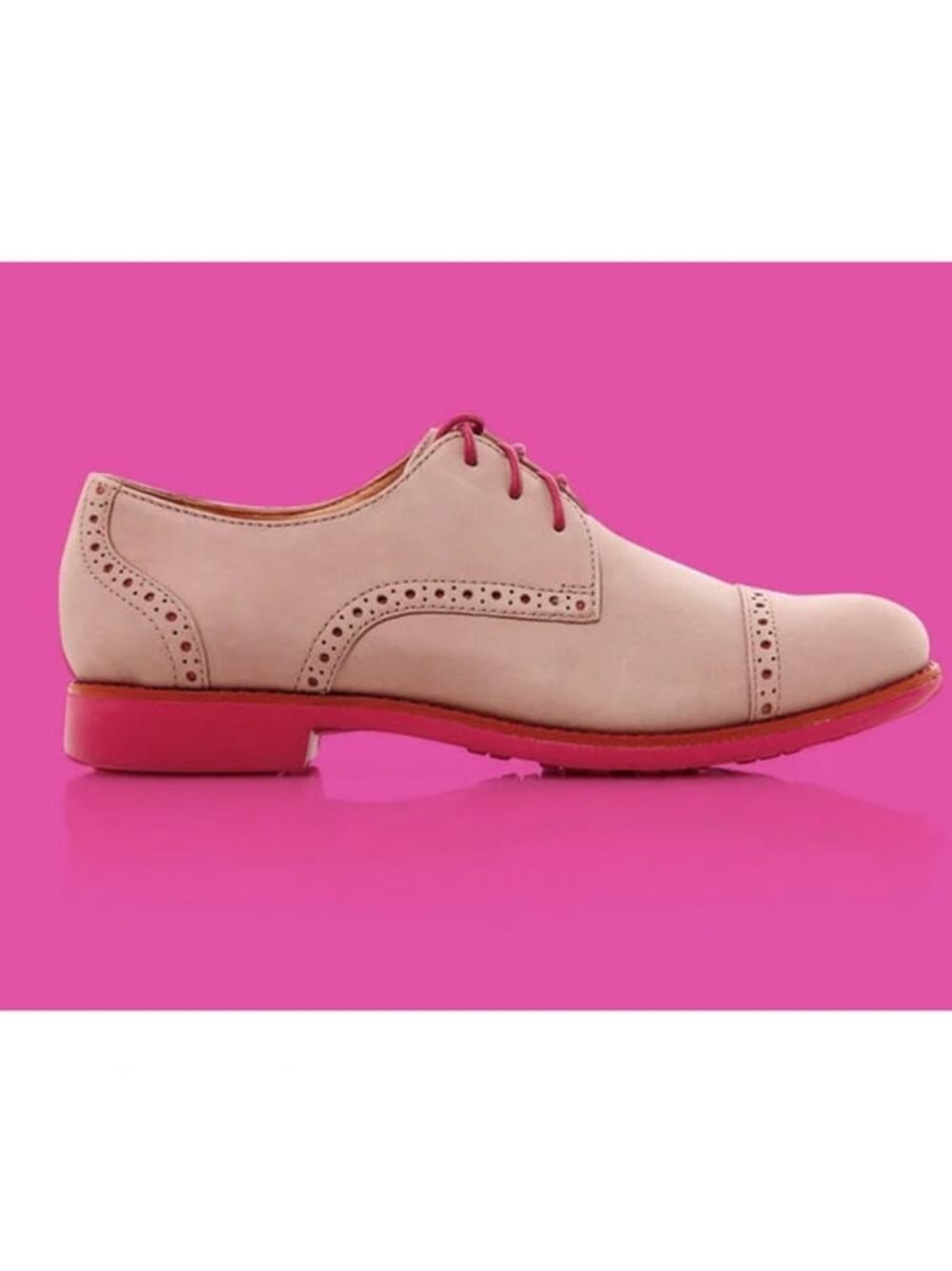 Cole Haan 'Gramercy' 9.5B Sandstone Pink Nubuck Leather Contrast Oxford Lace Up